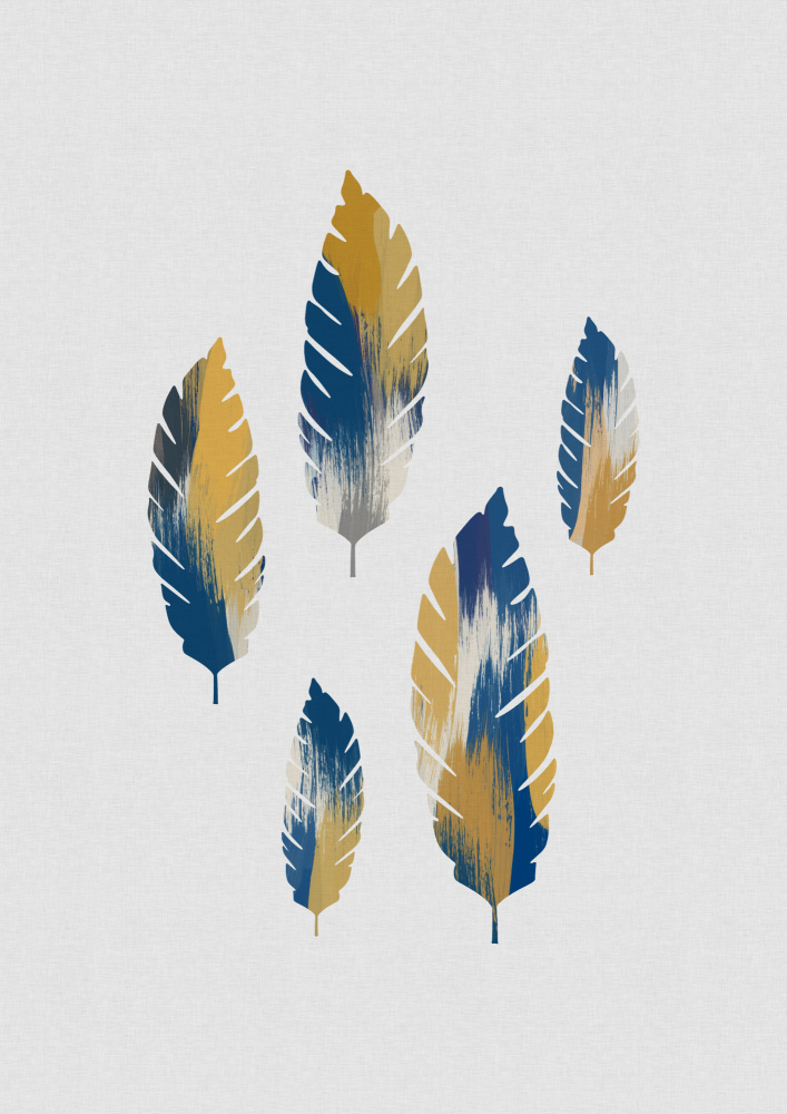 Leaves Blue & Yellow von Orara Studio