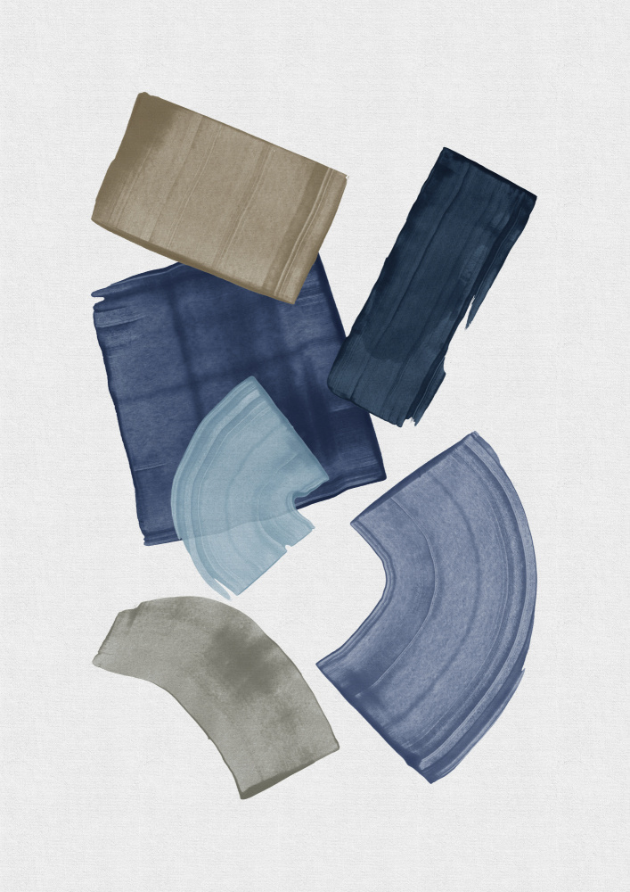 Blue & Brown Paint Blocks von Orara Studio