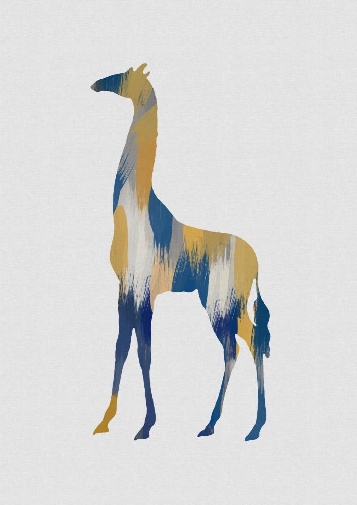 Blue & Yellow Giraffe von Orara Studio