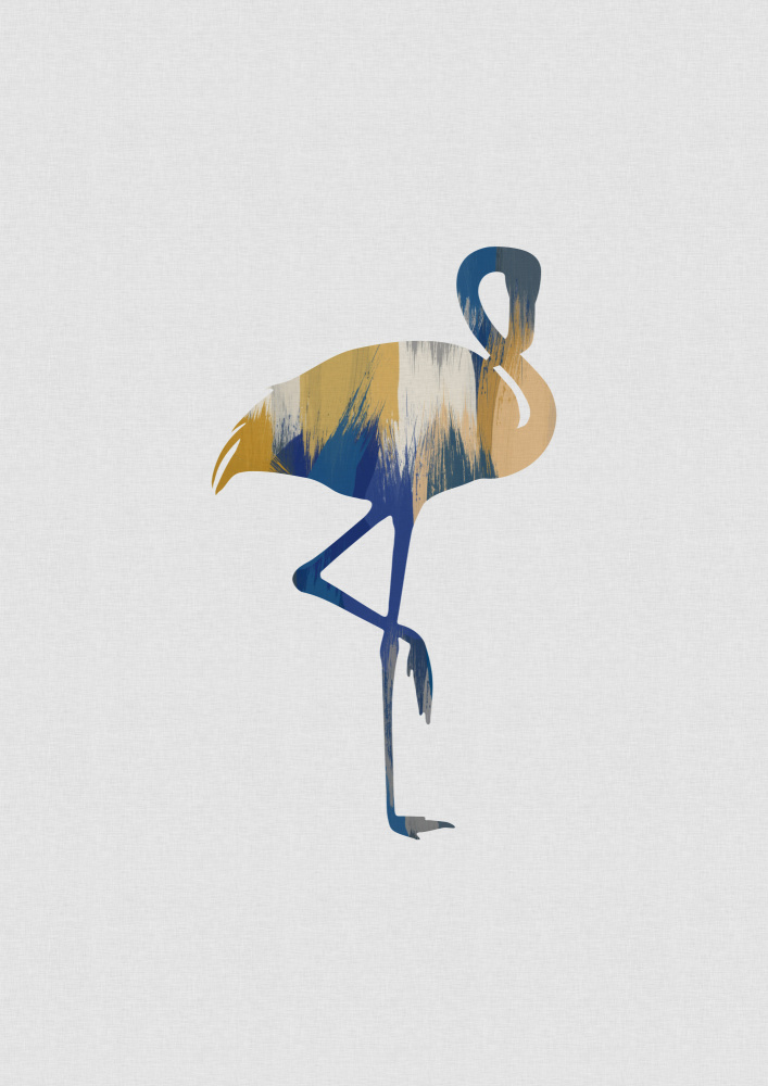 Blue & Yellow Flamingo von Orara Studio