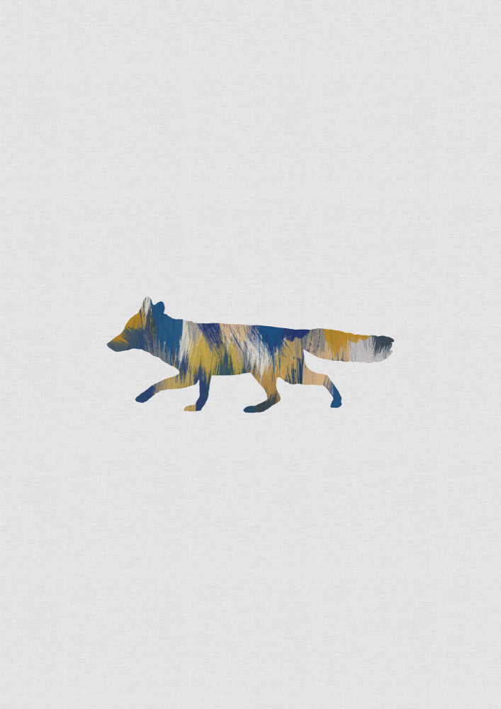 Blue & Yellow Fox von Orara Studio