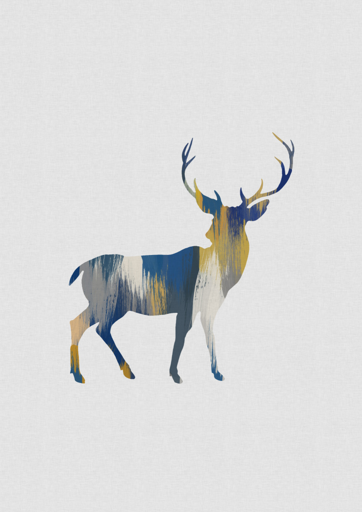 Blue & Yellow Deer von Orara Studio