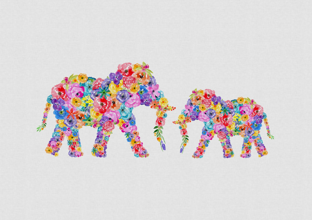 Floral Elephants von Orara Studio