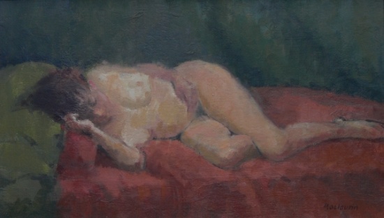 Nude on red and green von  Pat  Maclaurin