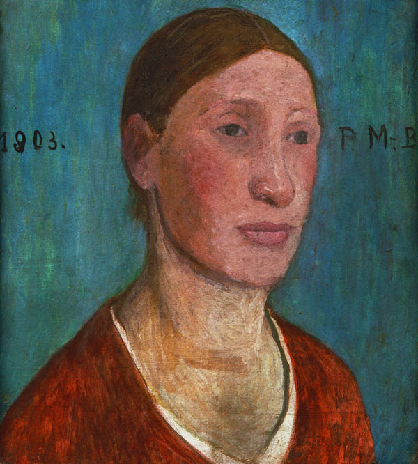 Bauernfrau in rot.Kl von Paula Modersohn-Becker