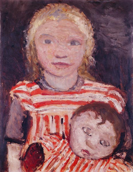 Mädchen mit Puppe von Paula Modersohn-Becker