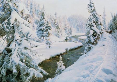 Winterlandschaft bei St. Moritz.