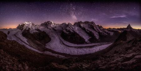 Sparkling night over the Monte Rosa massive