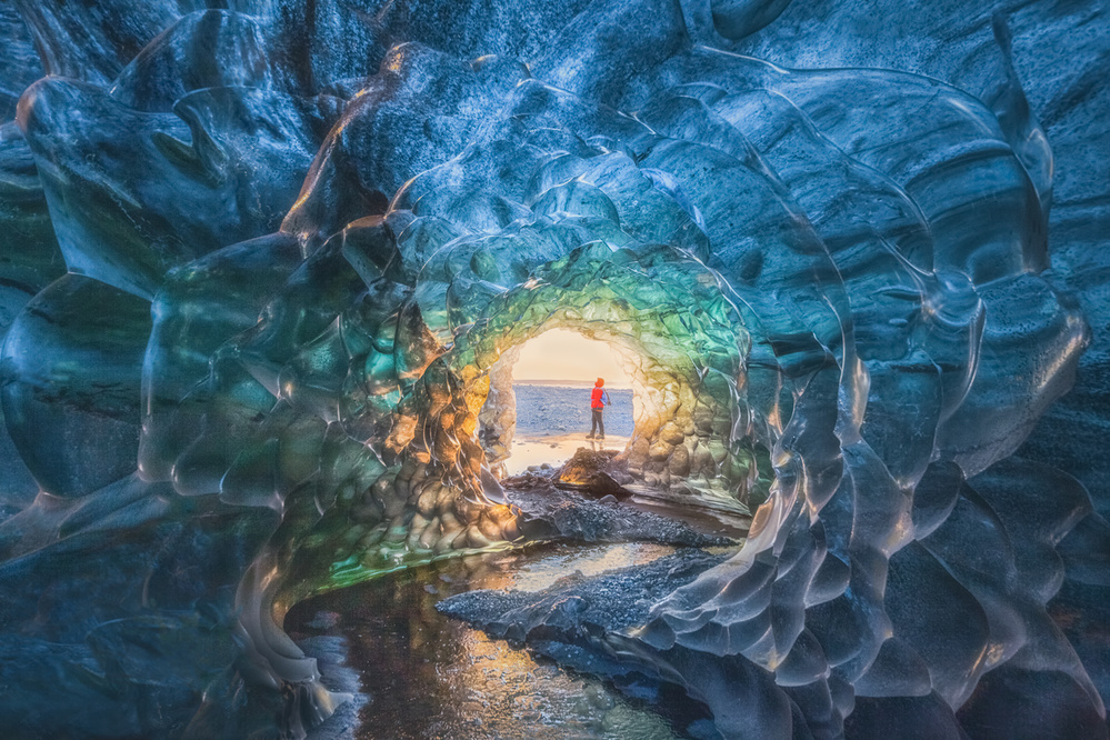 Frozen stream in the melting glacier von Peter Svoboda MQEP