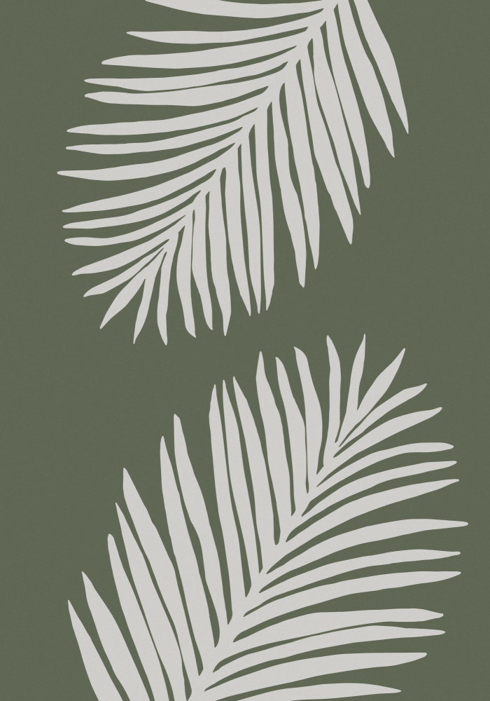 PALM LEAF 06 GREEN WHITE von Pictufy Studio