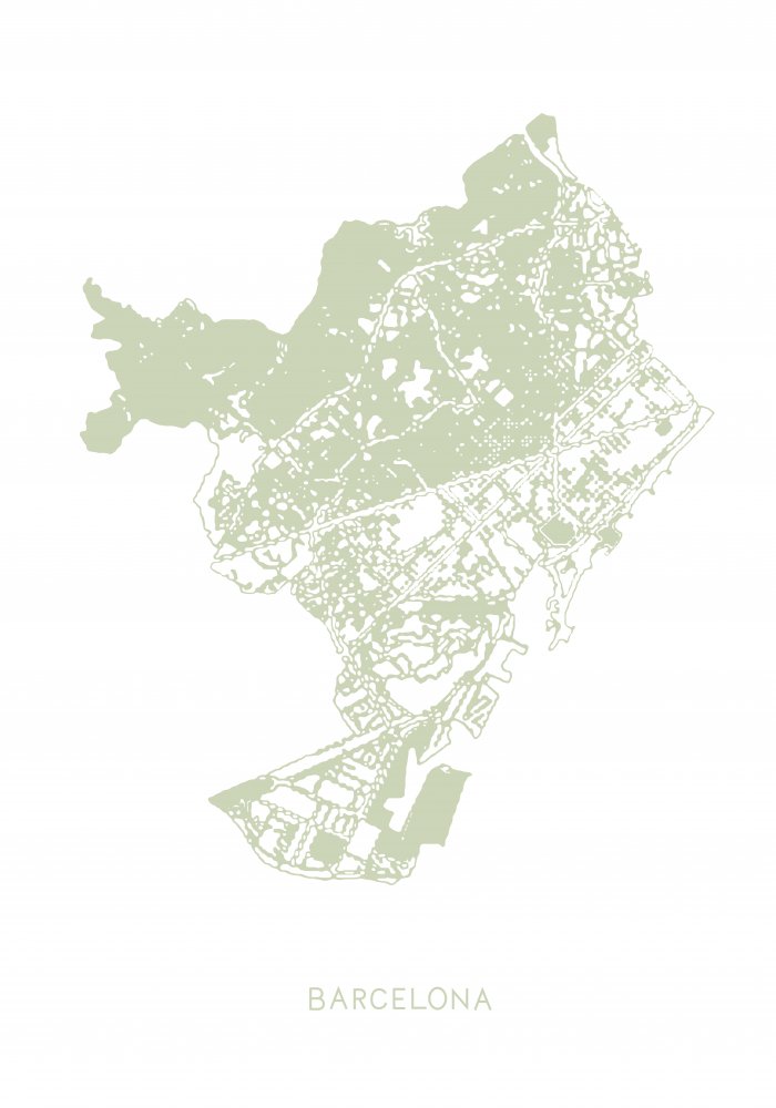 Barcelona Map von Pictufy Studio II