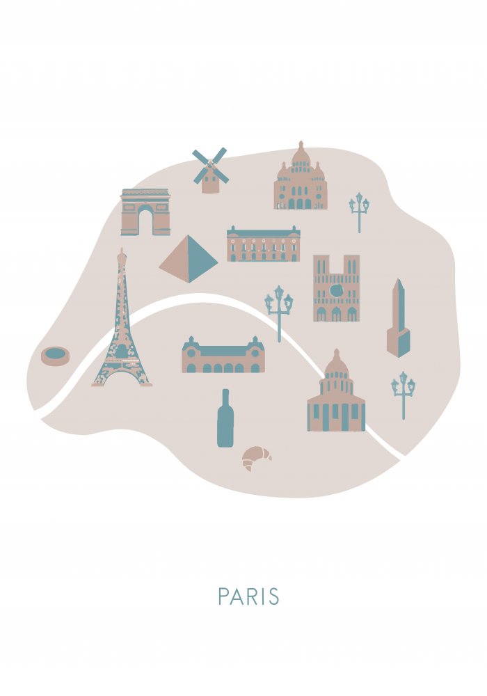 Paris Map von Pictufy Studio II