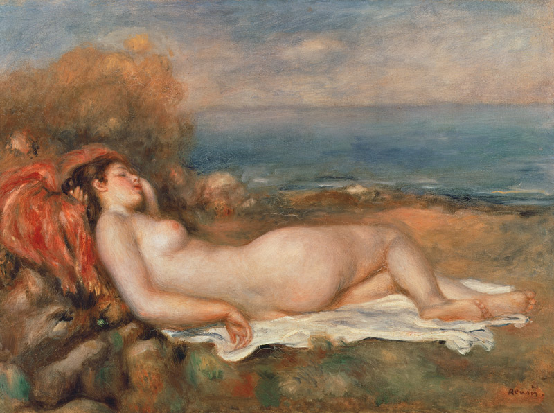 Renoir / Baigneuse chouchee au bord ... von Pierre-Auguste Renoir