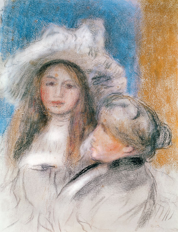 Berthe Morisot (1841-95) and her Daughter Julie Manet (1878-1966) von Pierre-Auguste Renoir