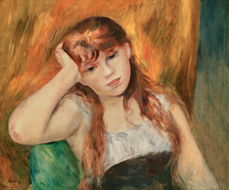 Junges nachdenkliches Mädchen von Pierre-Auguste Renoir