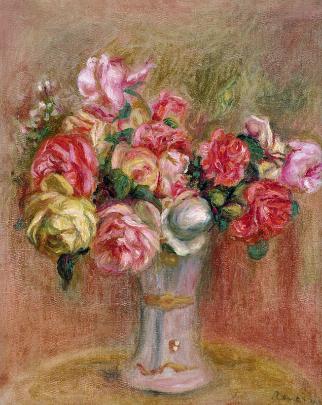 Roses in a Sevres vase von Pierre-Auguste Renoir