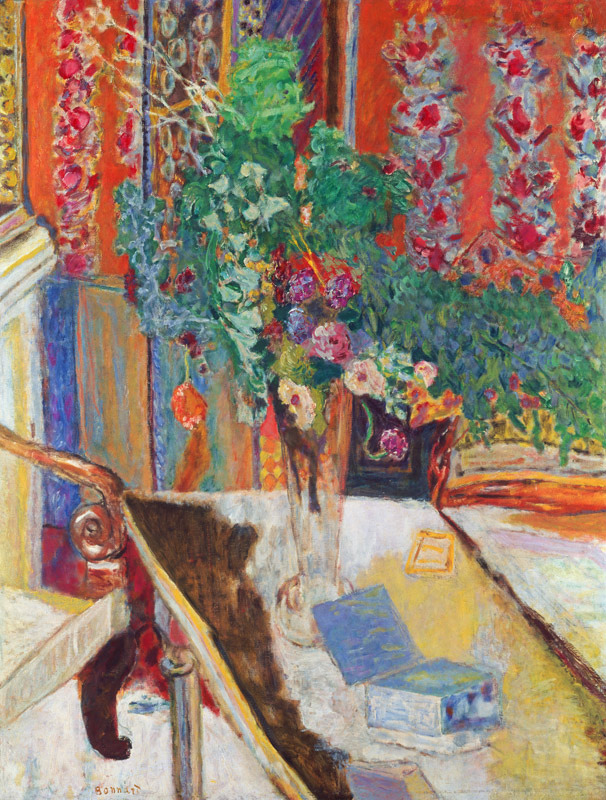 Interieur mit Blumenstrauß von Pierre Bonnard