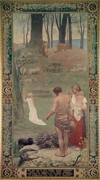 The Childhood of St. Genevieve von Pierre-Cécile Puvis de Chavannes