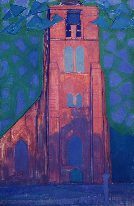 Church tower at Domburg von Piet Mondrian