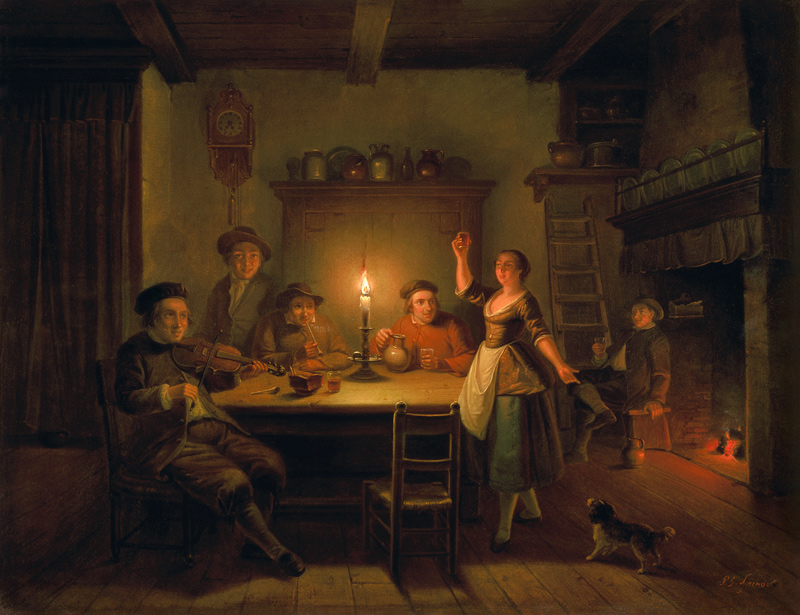 Wirtsstube bei Kerzenlicht. von Pieter Geerard Sjamaar