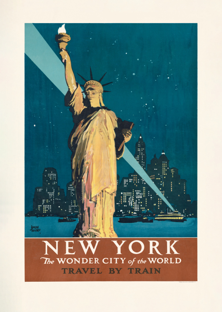 New York, the Wonder City of the World Travel By Train (1927) Poster By Adolph Treidler von Plakatkunst