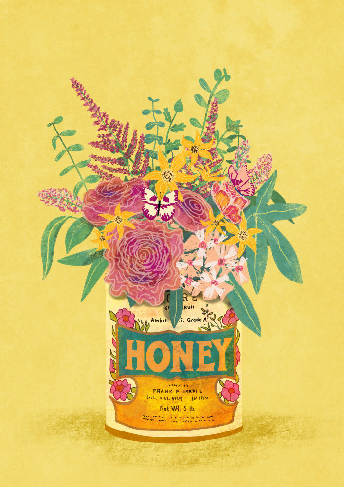 Flowers In a vintage Honey Can von Raissa Oltmanns