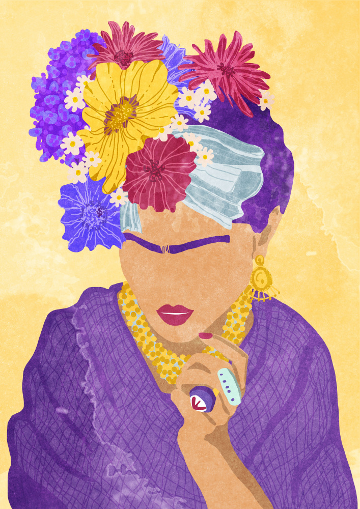 Frida and flowers von Raissa Oltmanns