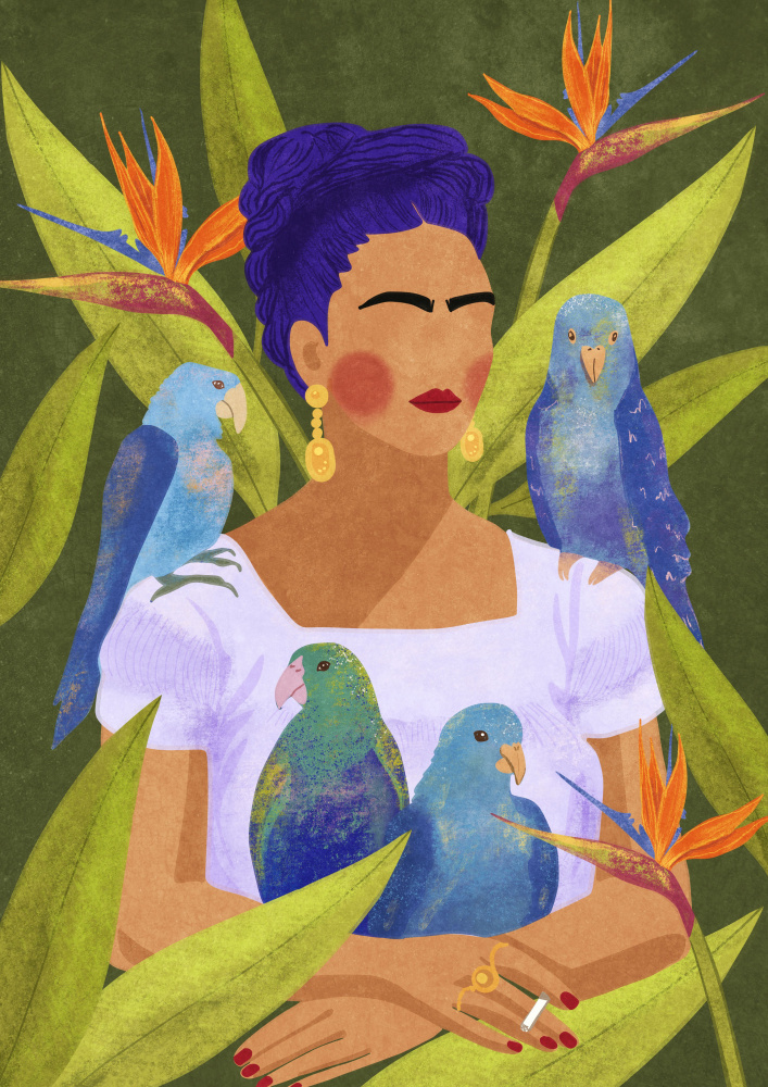 Frida and birds von Raissa Oltmanns