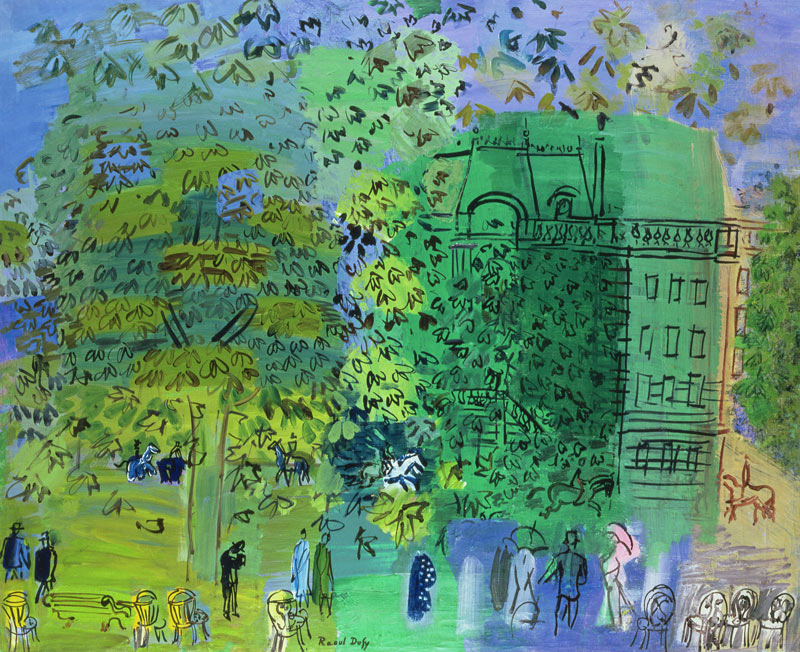 The avenue of the Bois de Boulogne, Paris von Raoul Dufy