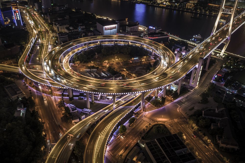 Nanpu Bridge at Night von Raymond Ren Rong Liu