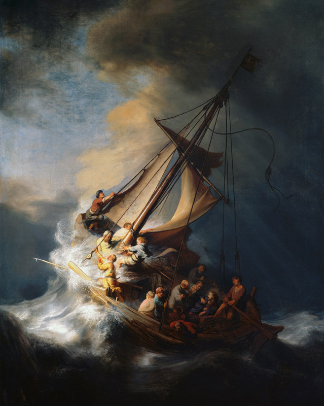 Christus im Sturm auf dem See Genezareth von Rembrandt van Rijn