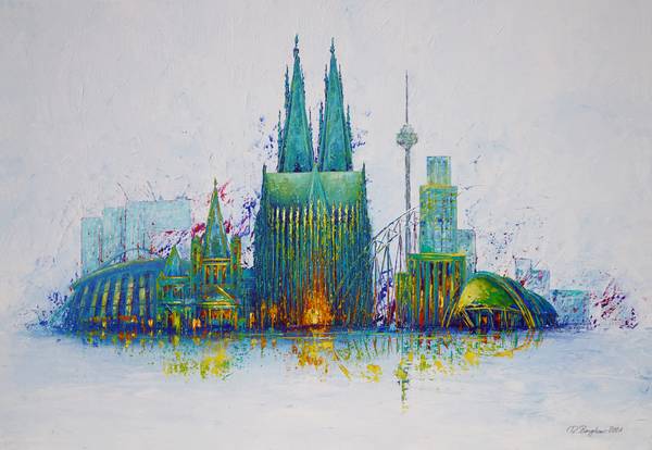 Köln Skyline Spring von Renate Berghaus