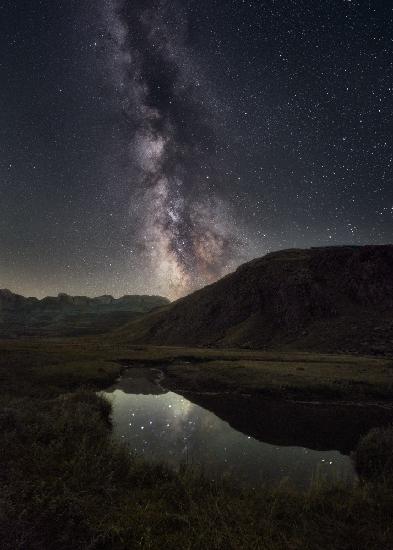 Milky Way over valley