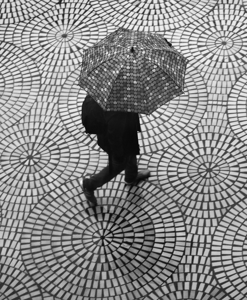 Rainy day patterns on the Embarcadero von Robin Wechsler