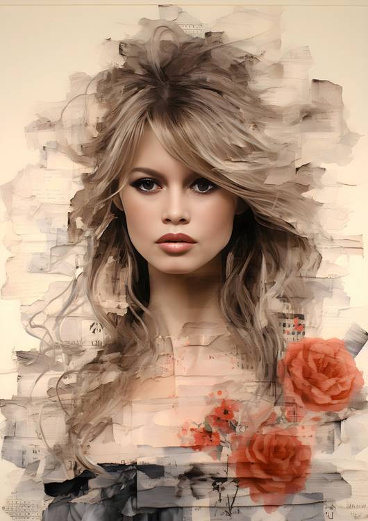  Brigitte Bardot - Mixed Media von Rosa Piazza