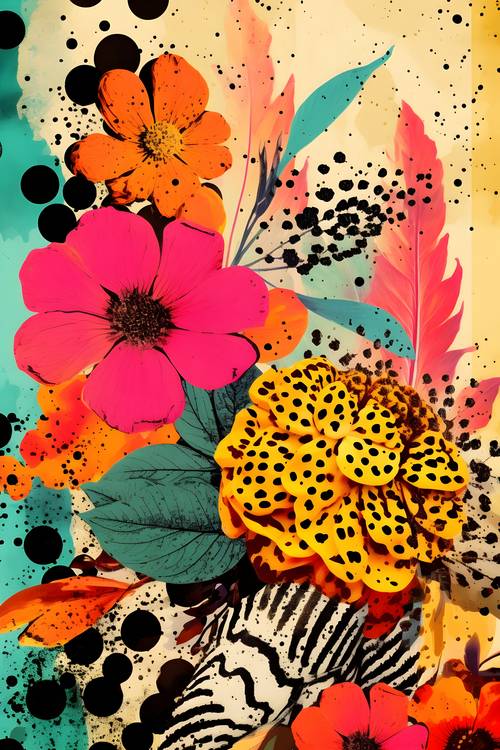 Pop Art Blumen Vintage Style von Rosa Piazza