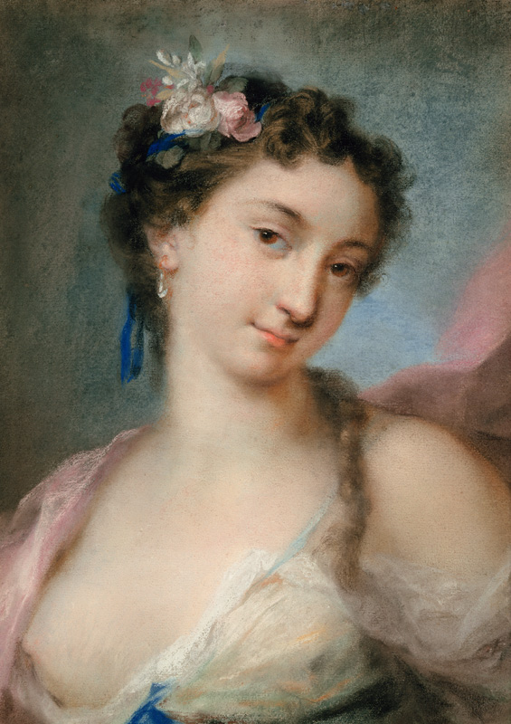 Portrait of a Lady as Flora von Rosalba Giovanna Carriera