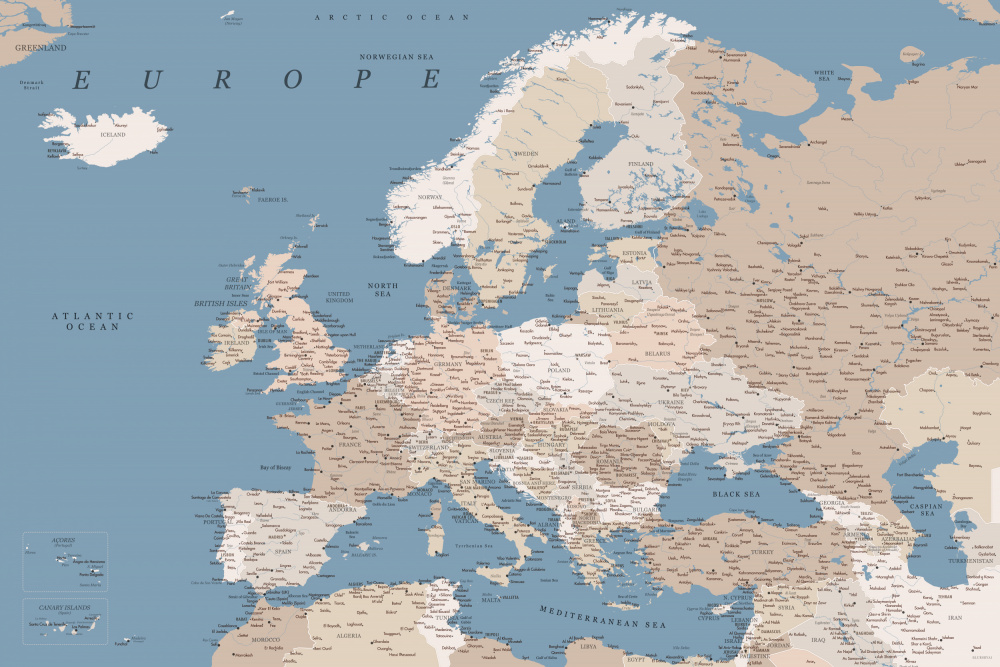 Amias detailed map of Europe von Rosana Laiz Blursbyai