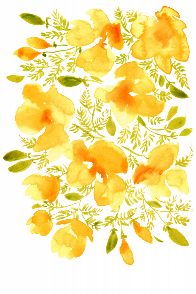 Watercolor California poppies quad 3 von Rosana Laiz Blursbyai