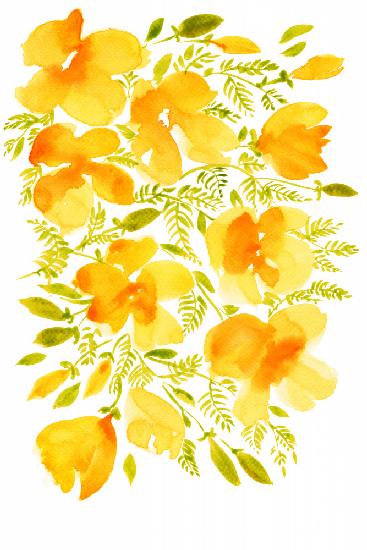 Watercolor California poppies quad 4