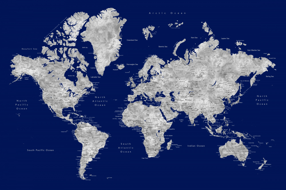 Watercolor world map with cities, Kawena von Rosana Laiz Blursbyai