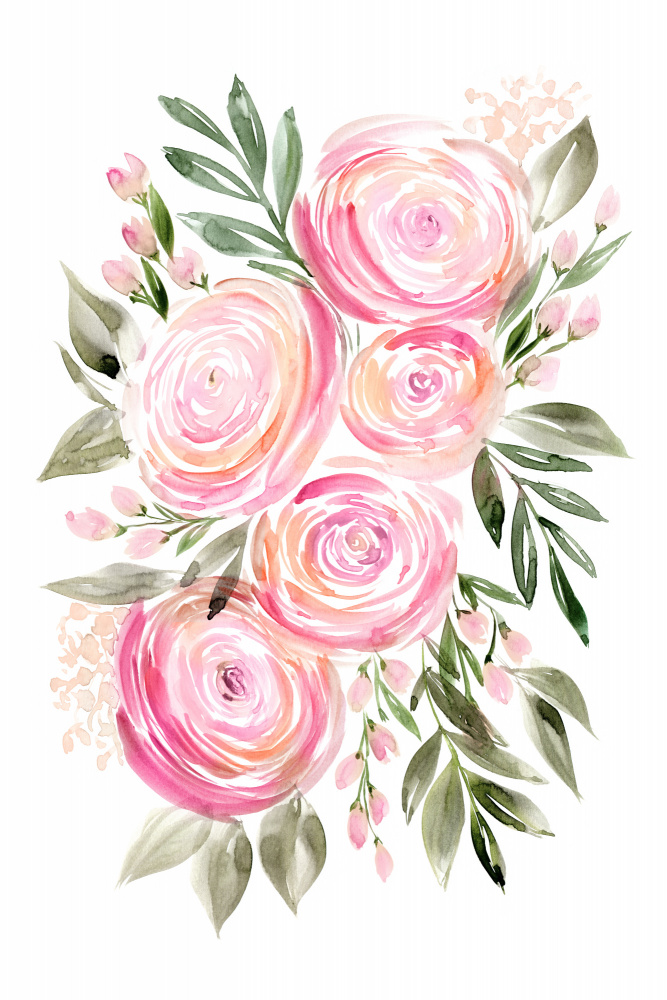 Begonia pink ranunculus bouquet von Rosana Laiz Blursbyai