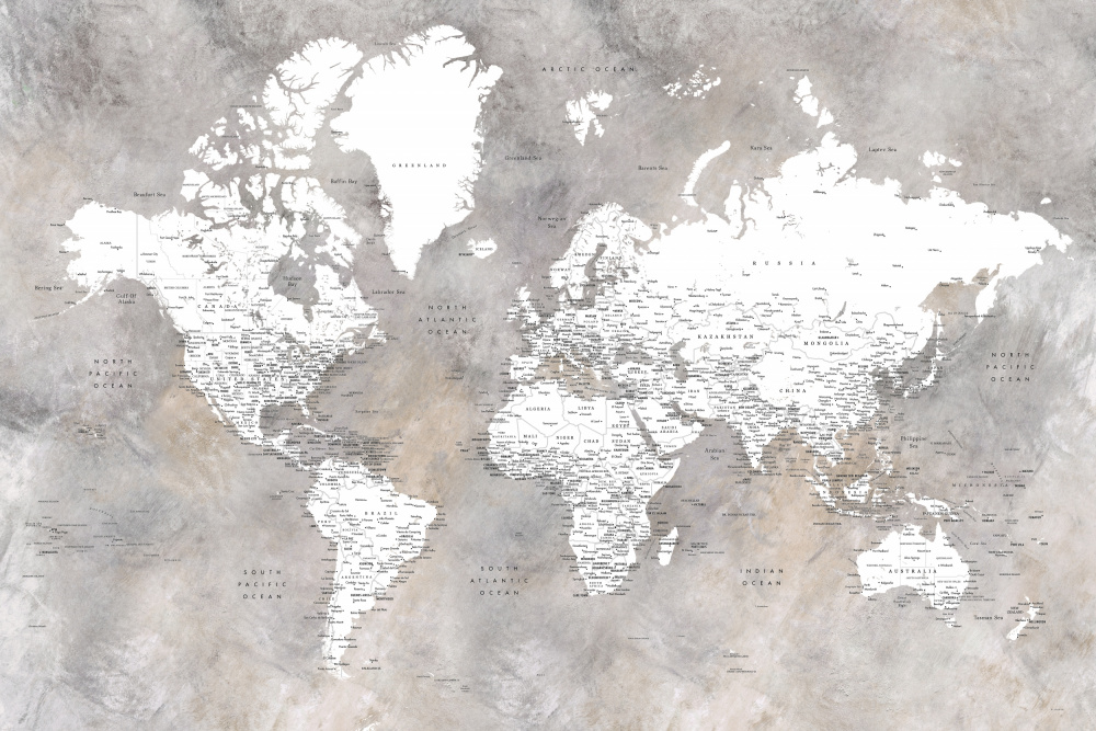 Detailed world map with cities Vali von Rosana Laiz Blursbyai