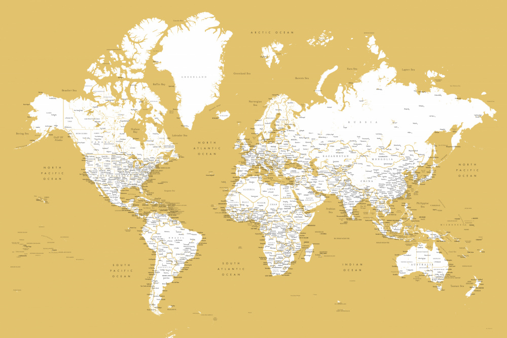 Detailed world map with cities, Andrew von Rosana Laiz Blursbyai