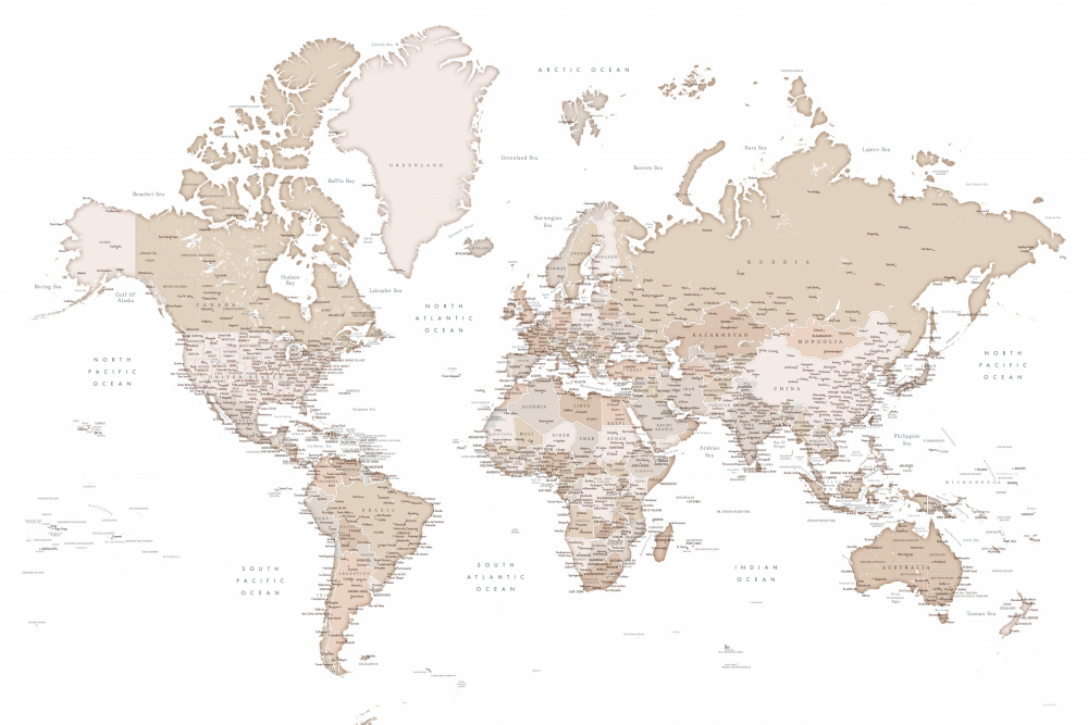 Detailed world map with cities, Louie von Rosana Laiz Blursbyai