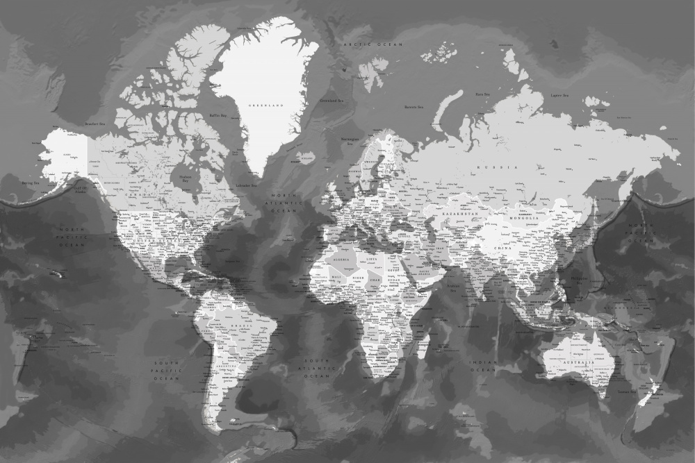 Detailed world map with cities, Patwin von Rosana Laiz Blursbyai