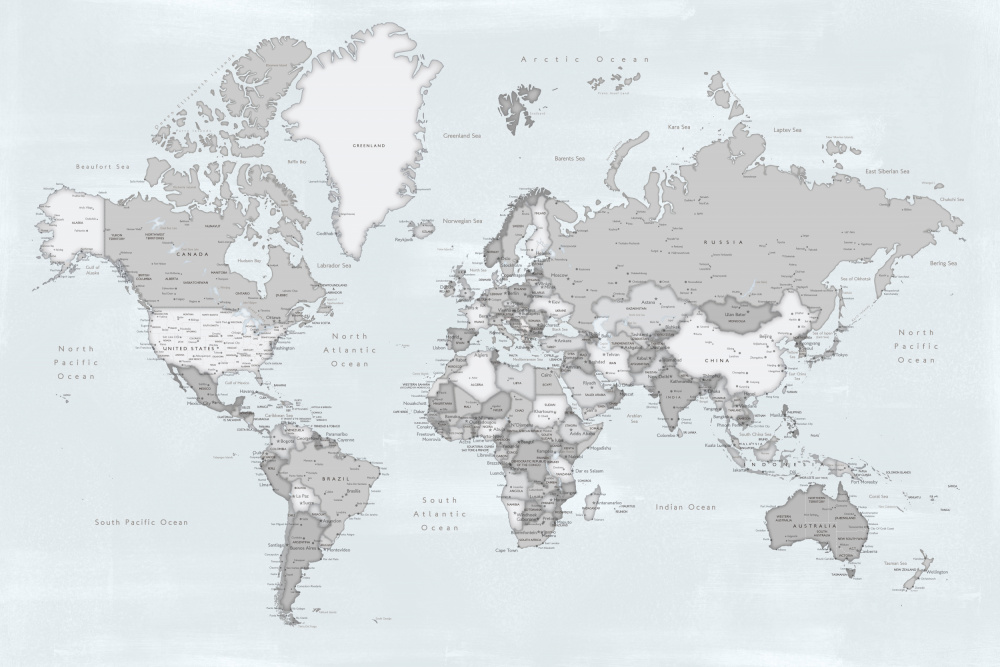 Distressed world map with cities, Darryl von Rosana Laiz Blursbyai