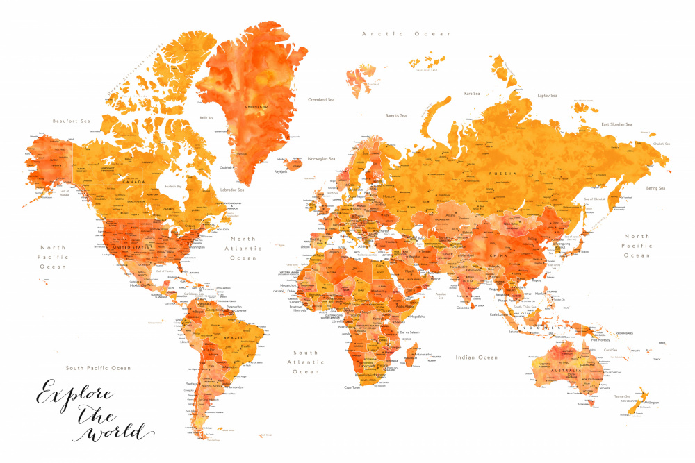 Explore world map with cities, Carlotta von Rosana Laiz Blursbyai