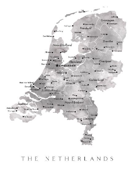 Gray map of the Netherlands