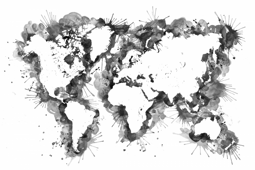 Gray strokes world map von Rosana Laiz Blursbyai